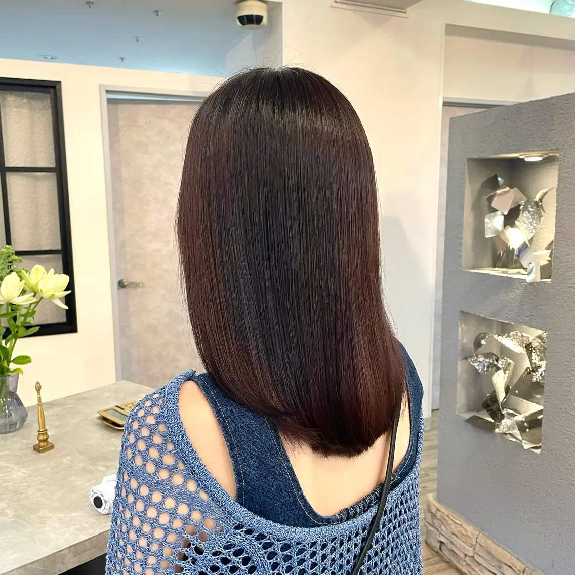 ミディアム カラー カット ヘアカラー トリートメント VISAGE ba.sk 金子詩帆のヘアスタイル