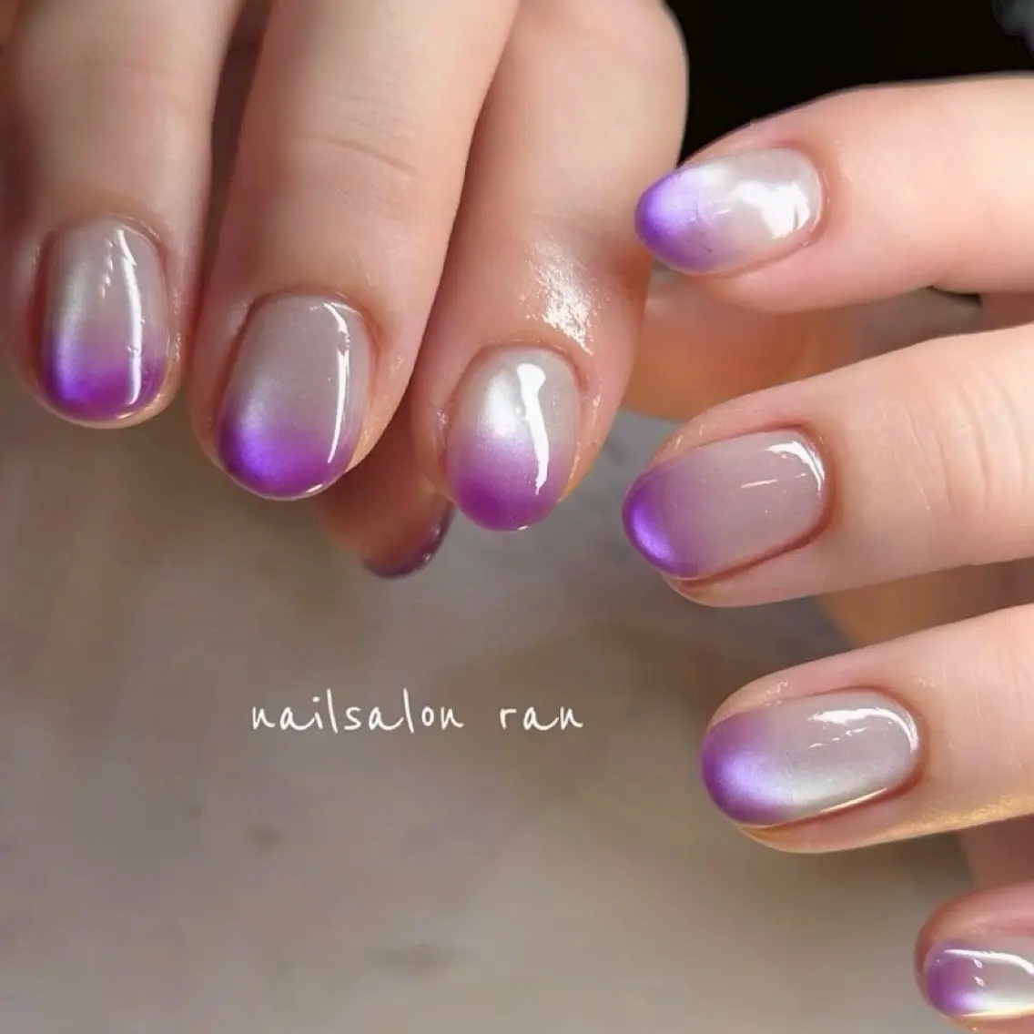 ネイル グラデーション マグネットネイル ハンドネイル ハンドケア nailsalon ranのネイルデザイン