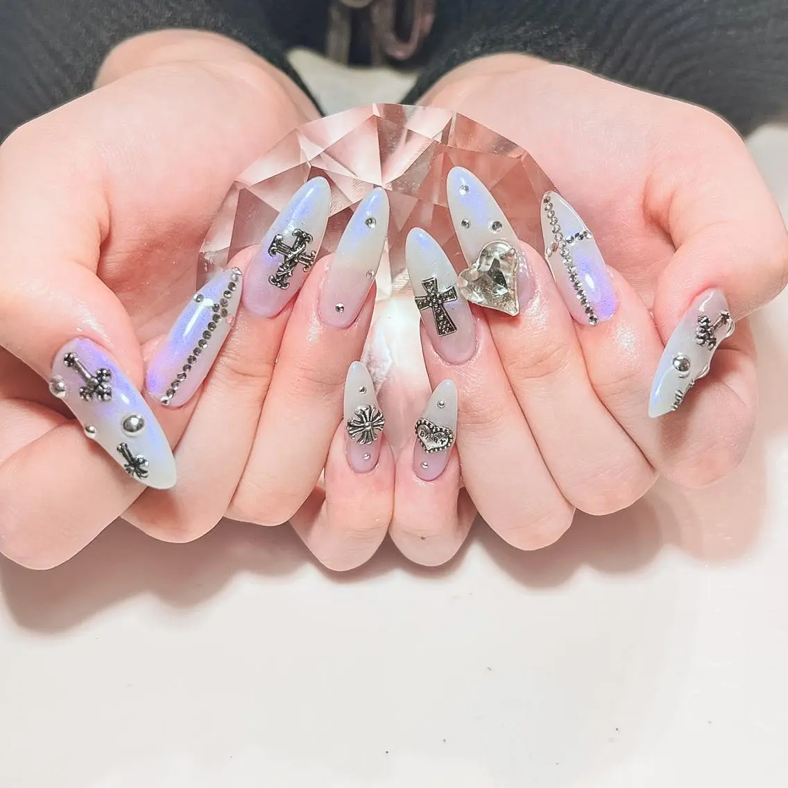 【アクリル/ジェル】スカルプエクステンション(10本)デザイン/アート込みの写真