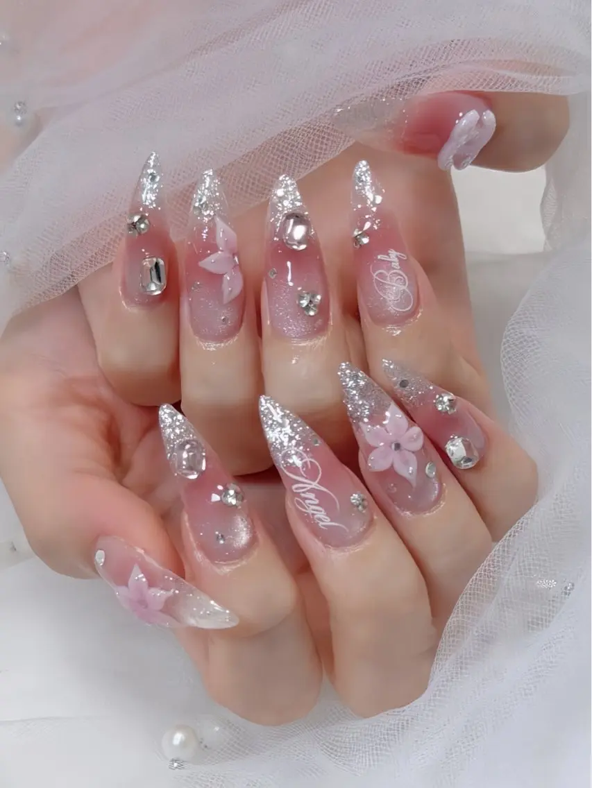 ネイル クリアネイル ドット フットネイル ジェルネイル グリーン ハンドネイル Rin Nail 新大久保店のネイルデザイン