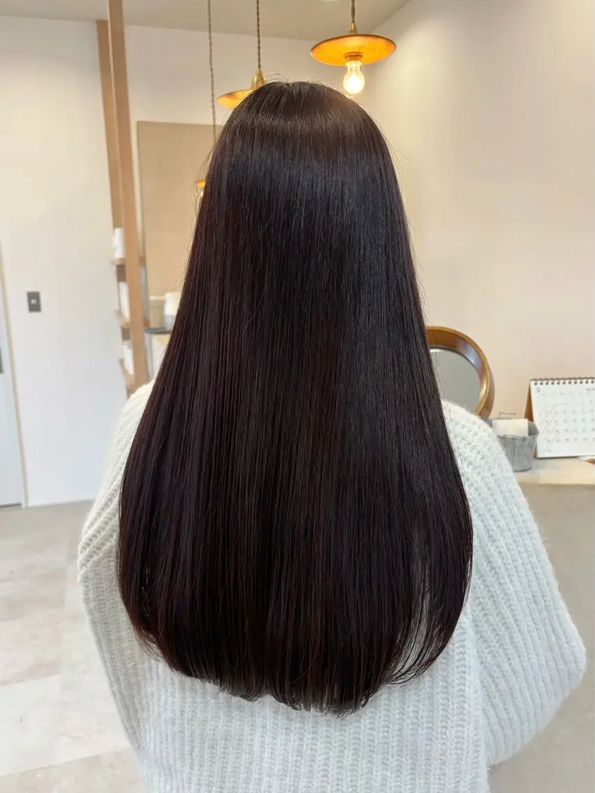 ロング カラー カット ヘアカラー トリートメント 真弓 理沙/艶カラーのヘアスタイル
