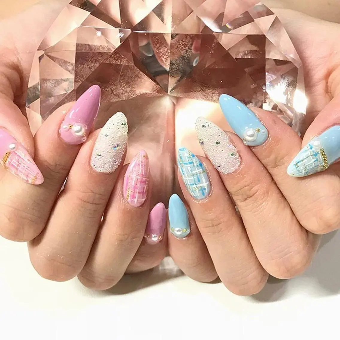 ネイル 渋谷／チップ長さ出し 👑アプレgel-xのネイルデザイン