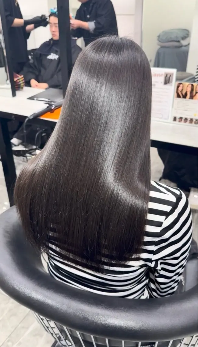 ロング カット 縮毛矯正 トリートメント りきと🦋河原町 縮毛矯正/艶カラーのヘアスタイル