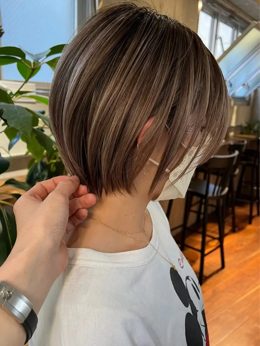 ショート カラー カット ヘアカラー ハイライトNo.1☆ ゆうのヘアスタイル