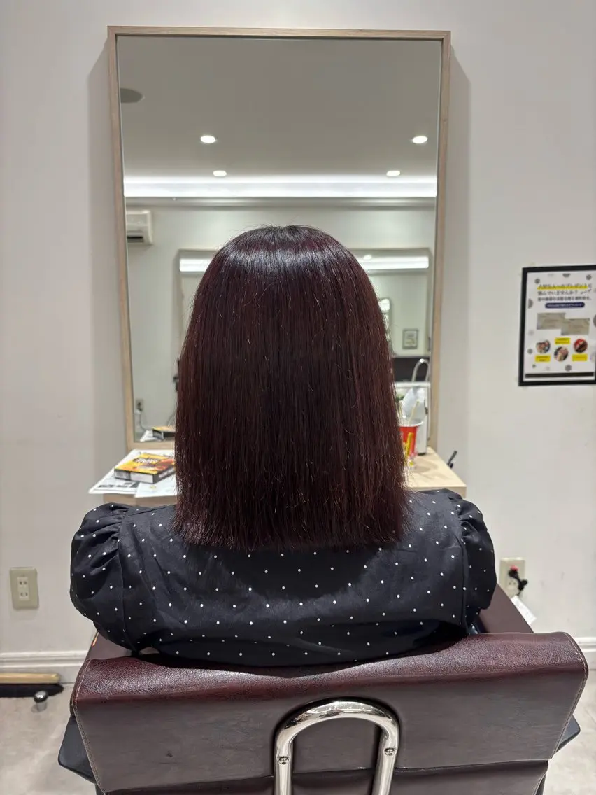 ミディアム カラー ブラウンカラー ピンクカラー ヘアカラー トリートメント ワンカラー🫧 Moa⚛️のヘアスタイル