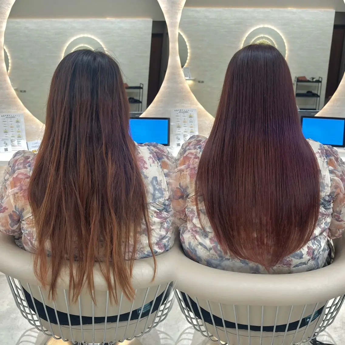 ロング カラー ブラウンカラー ピンクカラー ピンクブラウン カラー/縮毛矯正 モデル募集中/ともはのヘアスタイル