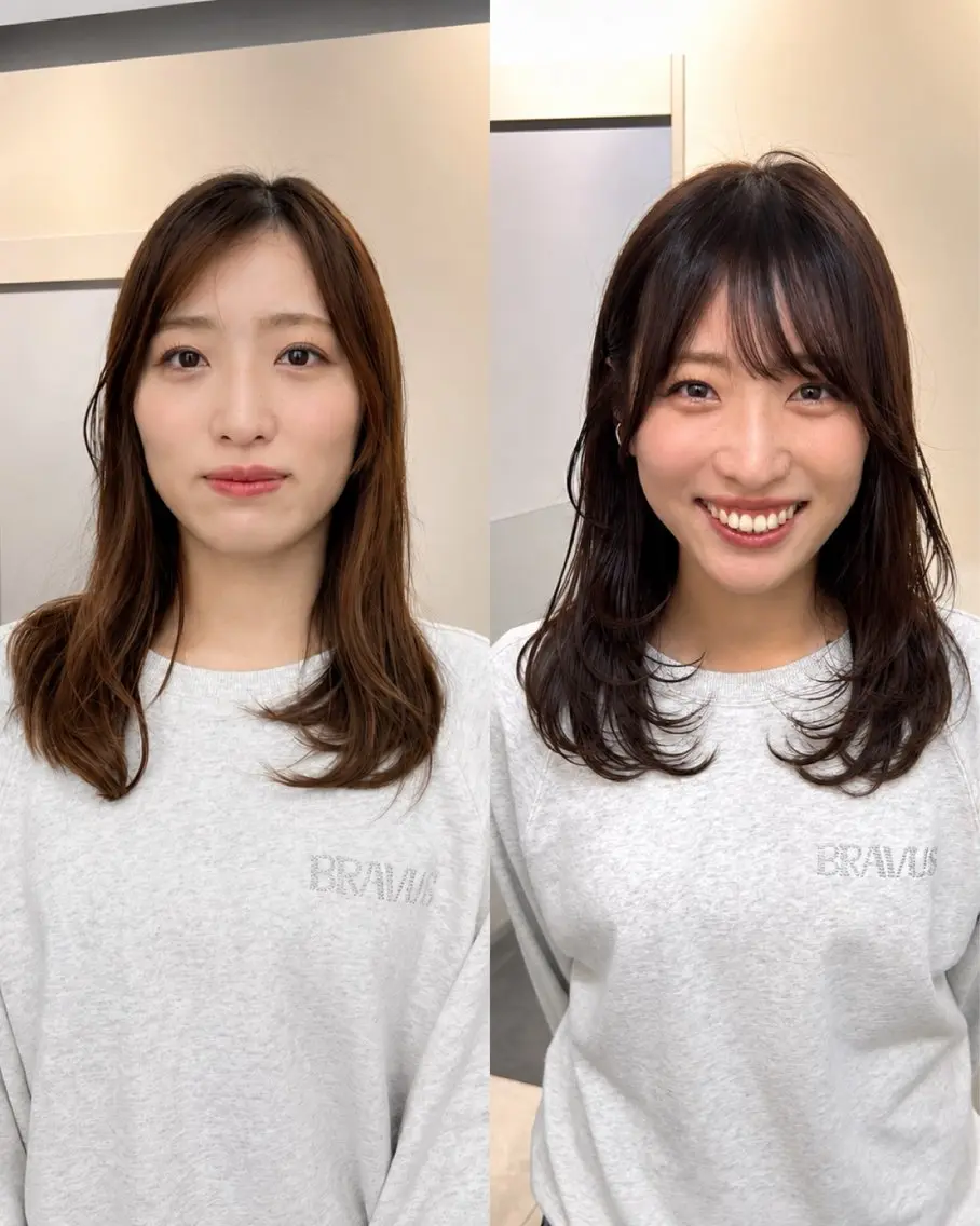 セミロング レイヤーカット 峠 祐樹のヘアスタイル
