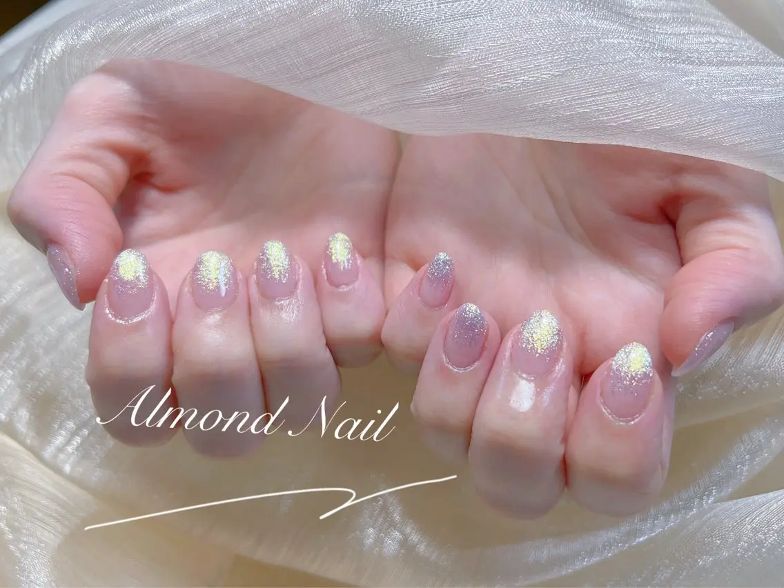 ネイル 長さ出し フラッシュネイル フットネイル フレンチネイル ジェルネイル Almond Nail 亀戸のネイルデザイン