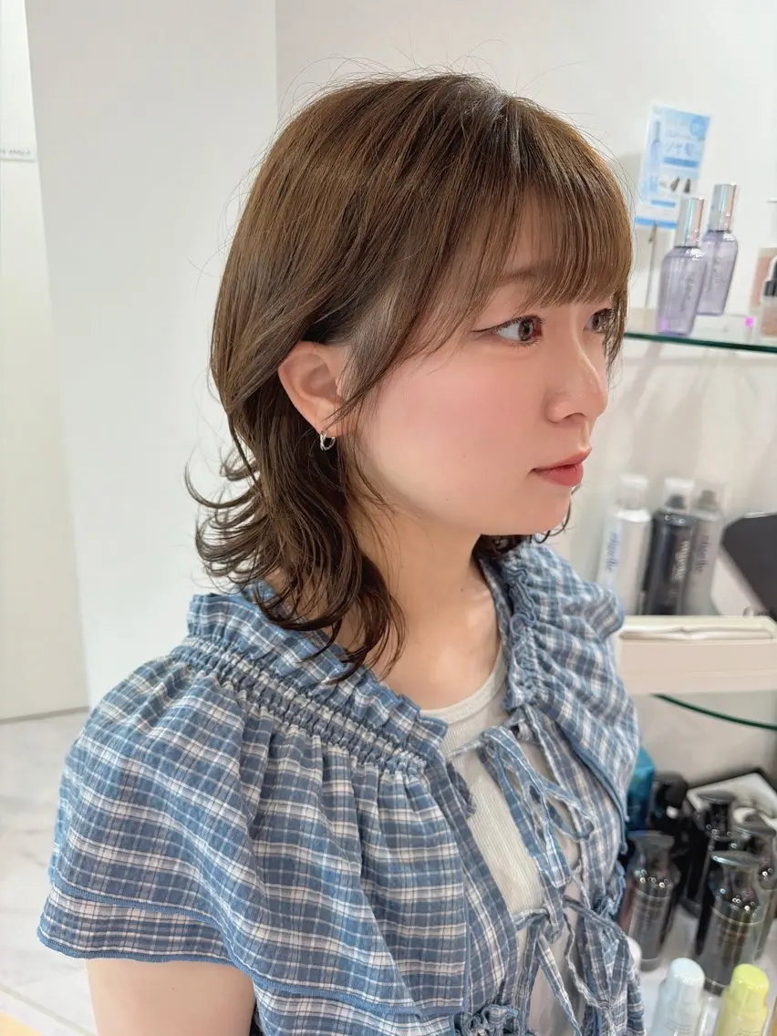 ミディアム カラー オリーブカラー カット ヘアカラー トリートメント SAYAKA 🍒／ボブ／暖色のヘアスタイル