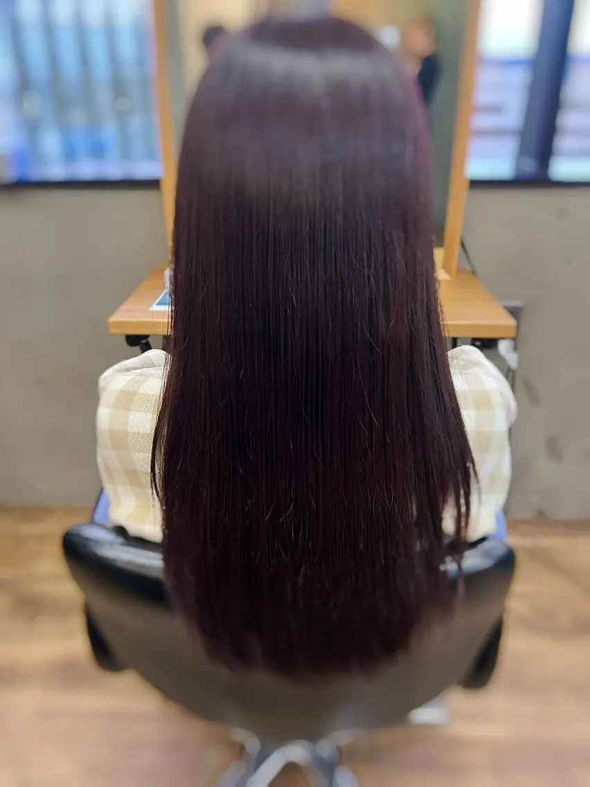 ロング カラー ラベンダーカラー レッドカラー angelica hariiのヘアスタイル