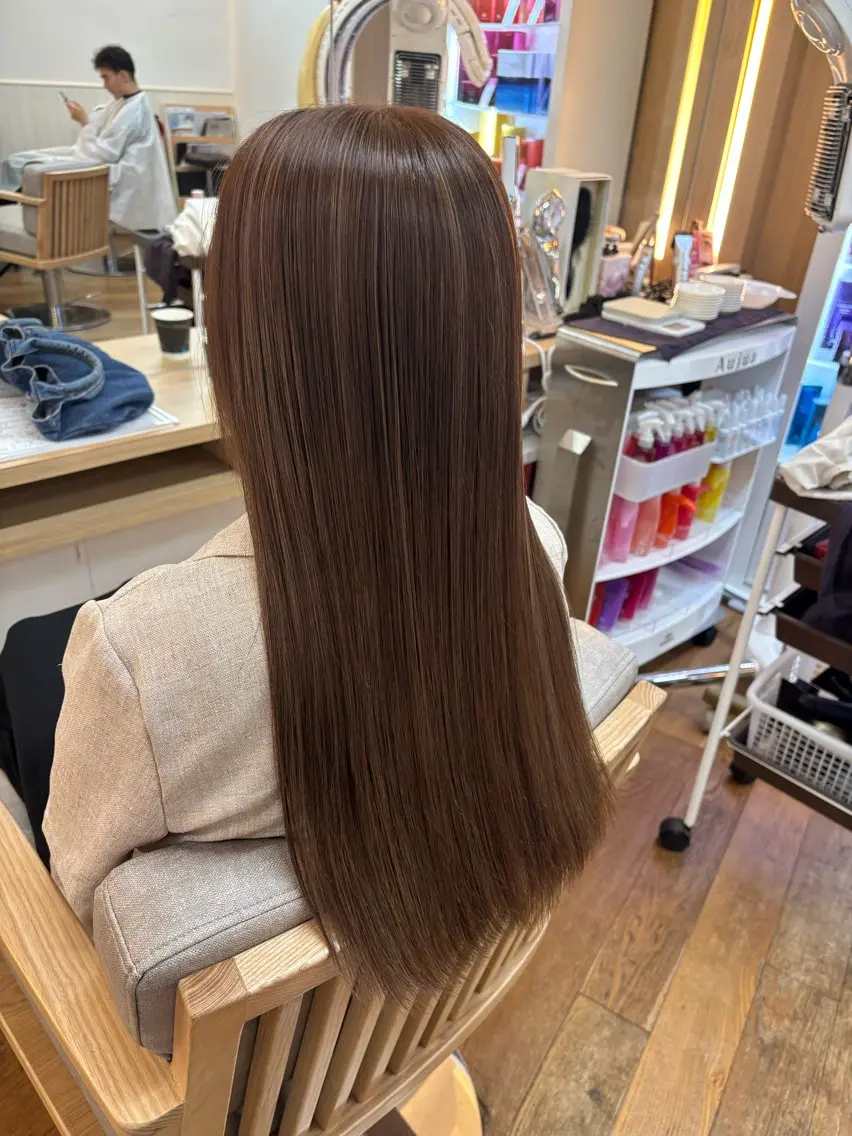 ロング カラー ハイライトカラー ハイライト ヘアカラー 韓国ヘア sasugaのヘアスタイル