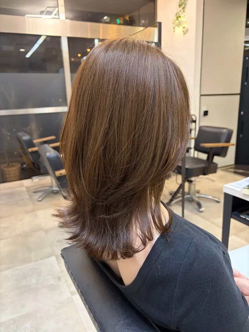 ミディアム カラー 🥀韓国ヘア🥀 宮津真菜のヘアスタイル