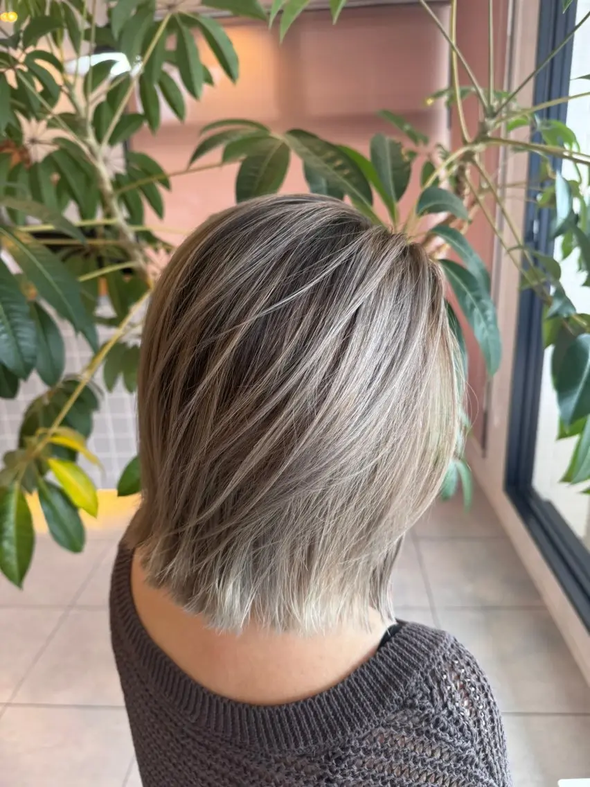 ミディアム カット ヘアカラー 福井 珠乃のヘアスタイル