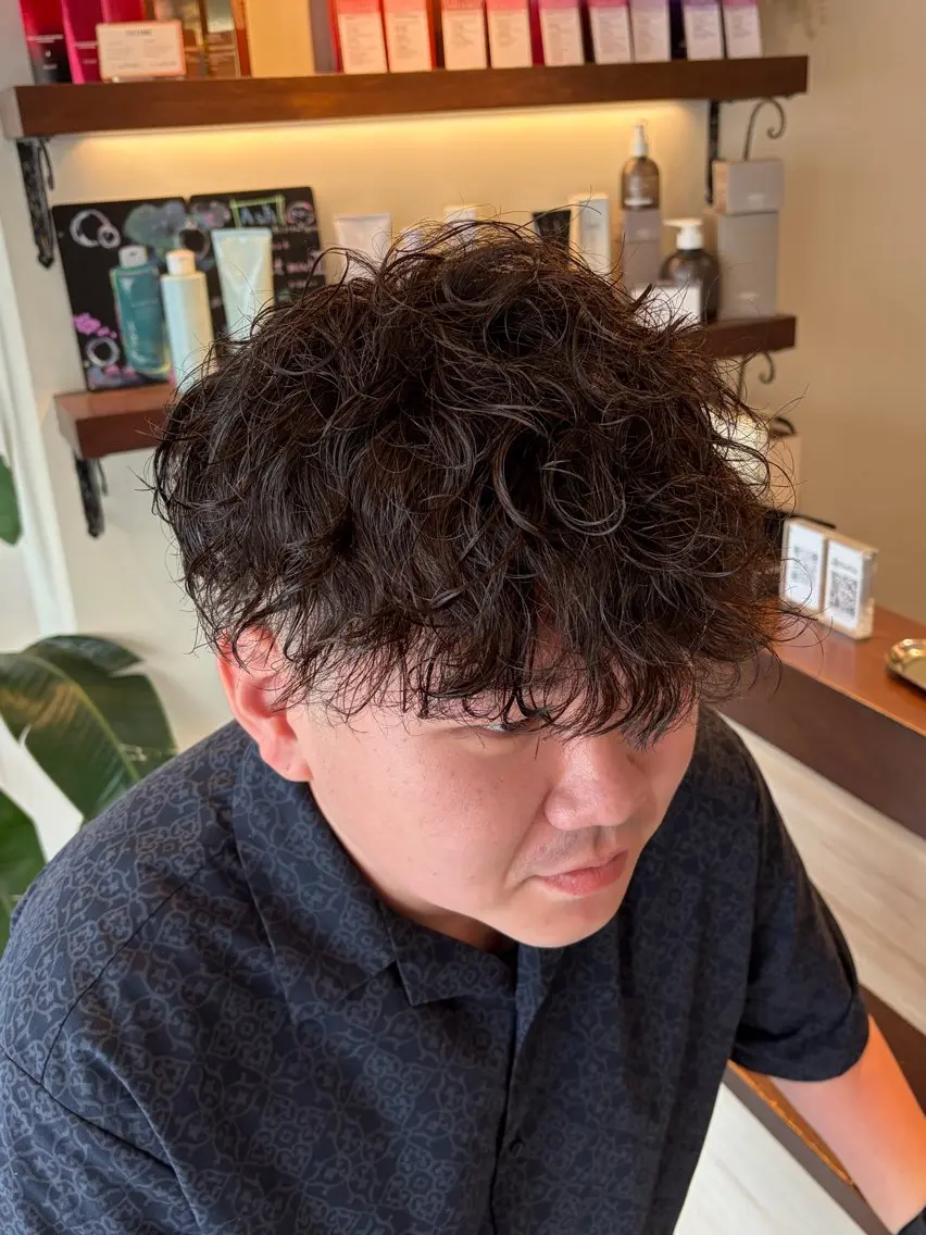 パーマ メンズ カット パーマ トリートメント メンズ特化美容師 土屋丈のヘアスタイル
