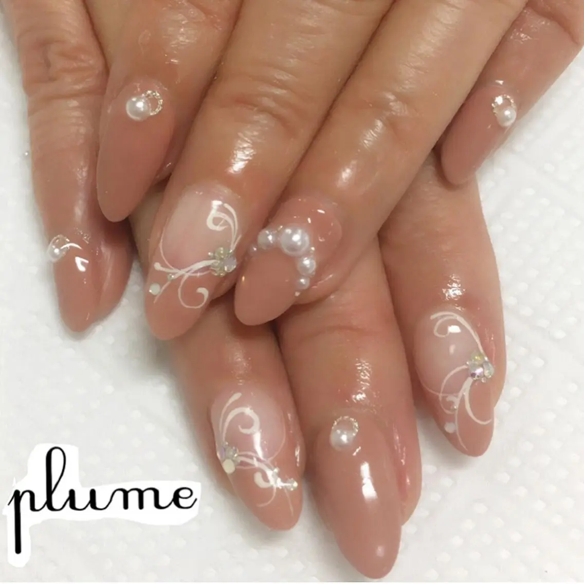 ネイル フレンチネイル ハンドネイル plume nail ☆韓国ネイルのネイルデザイン