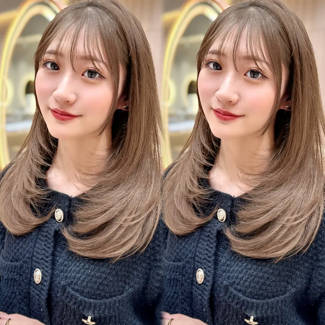 セミロング カラー カット ヘアカラー トリートメント 縮毛矯正✨🫧 レイヤー川村利幸のヘアスタイル