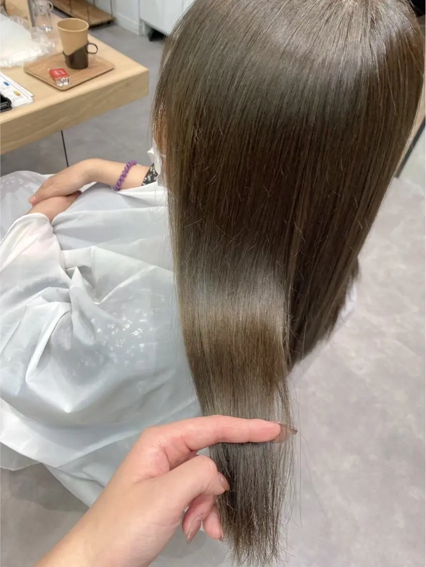 ロング 縮毛矯正 🧸🎀Hair_ mimi🎀🧸のヘアスタイル