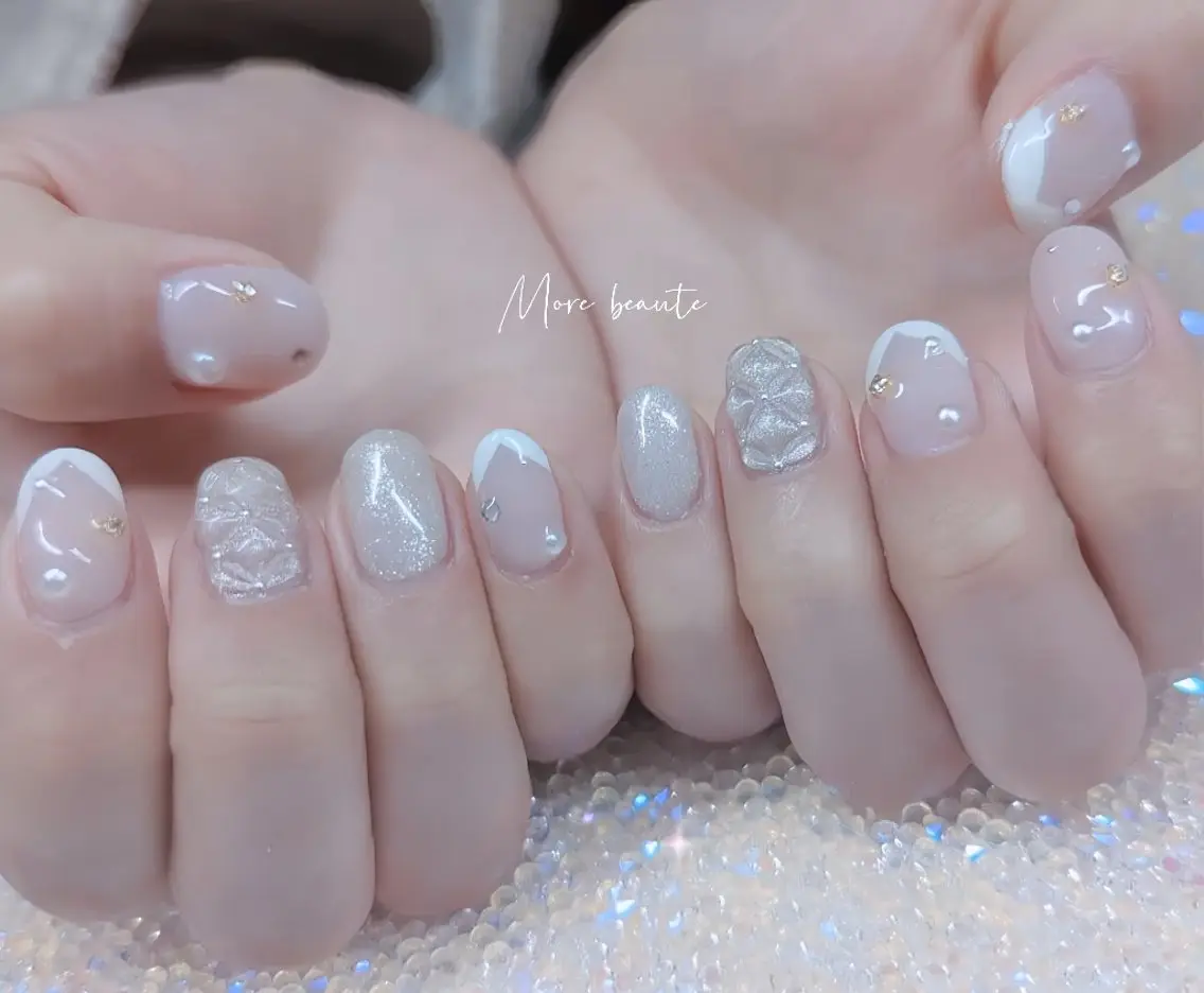 ネイル アートネイル ジェルネイル ハート 韓国ネイル マグネットネイル ハンドネイル I LOVE ME NAIL.｡.:*♡のネイルデザイン