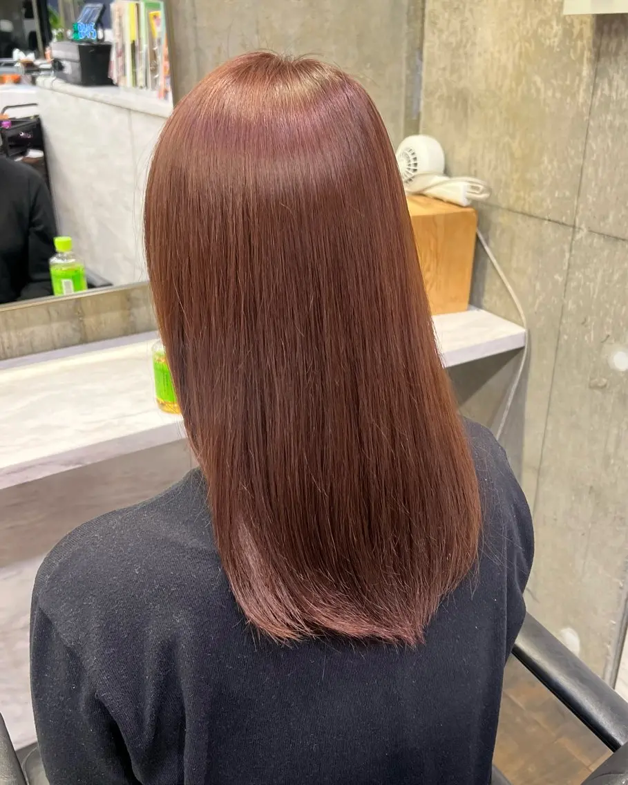 カラー ブラウンカラー ピンクカラー ヘアカラー 坂本 かやのヘアスタイル
