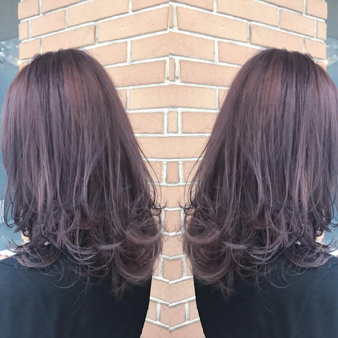 ミディアム カラー パーマ ヘアアレンジ メンズ キッズ ネイル マツエク・マツパ パープルカラー パープル サロンドミルク 渋谷高比良のヘアスタイル