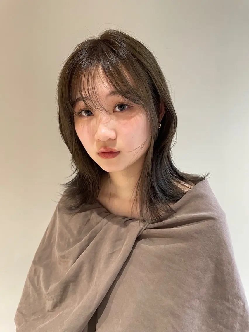 セミロング カット ヘアカラー トリートメント kunimi harukaのヘアスタイル
