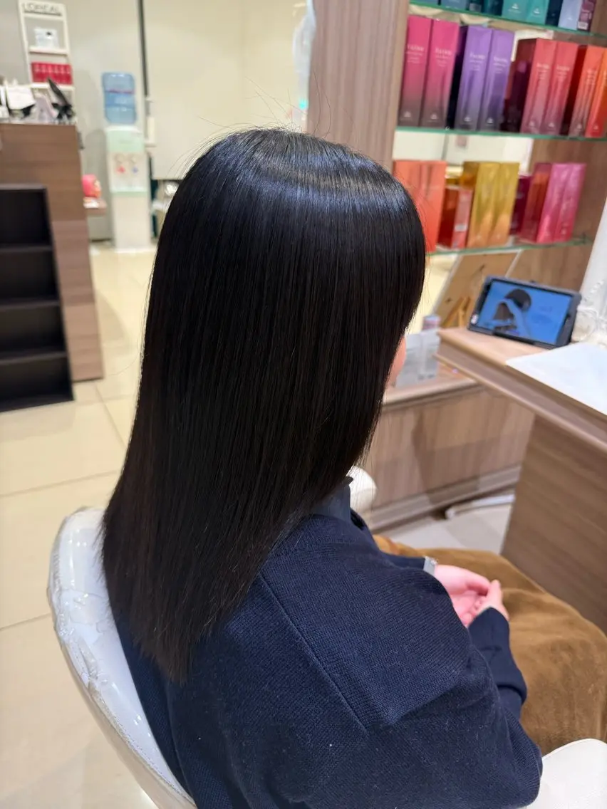 ロング 縮毛矯正 トリートメント こちんだ ともかのヘアスタイル