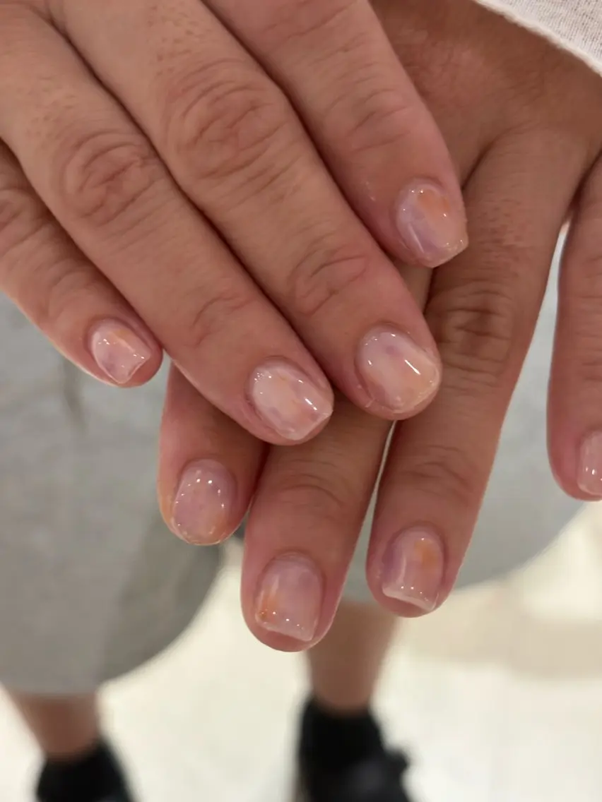 ネイル ニュアンスネイル オレンジ 新町 Su___motoのネイルデザイン