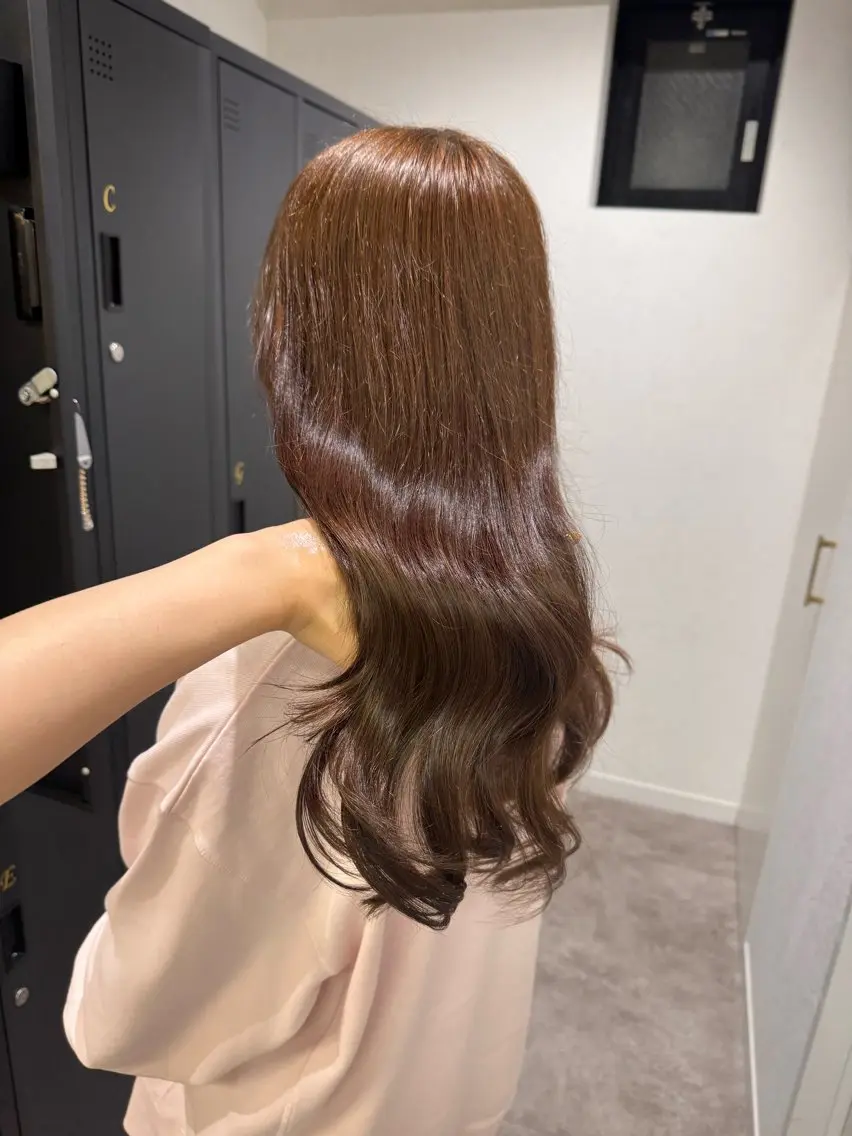 ロング カラー ブラウンカラー キャラメルブラウン カット ヘアカラー 縮毛矯正/エクステ /艶カラー/ひふみのヘアスタイル