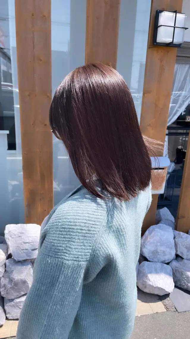 ミディアム カラー ヘアカラー ルプラボウ/ 聖花/透明感カラーのヘアスタイル