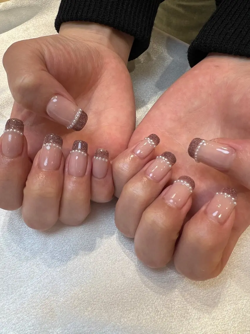 ネイル フレンチネイル オフィスネイル シンプルネイル ハンドネイル 【池袋】nuts nail なつみのネイルデザイン