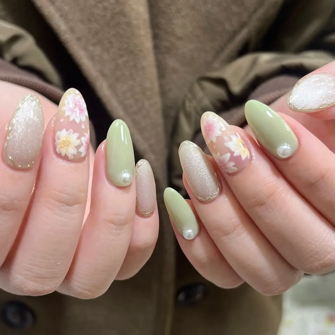 ネイル アートネイル フラワーネイル グラデーション 春ネイル Para Sol nail Maoのネイルデザイン