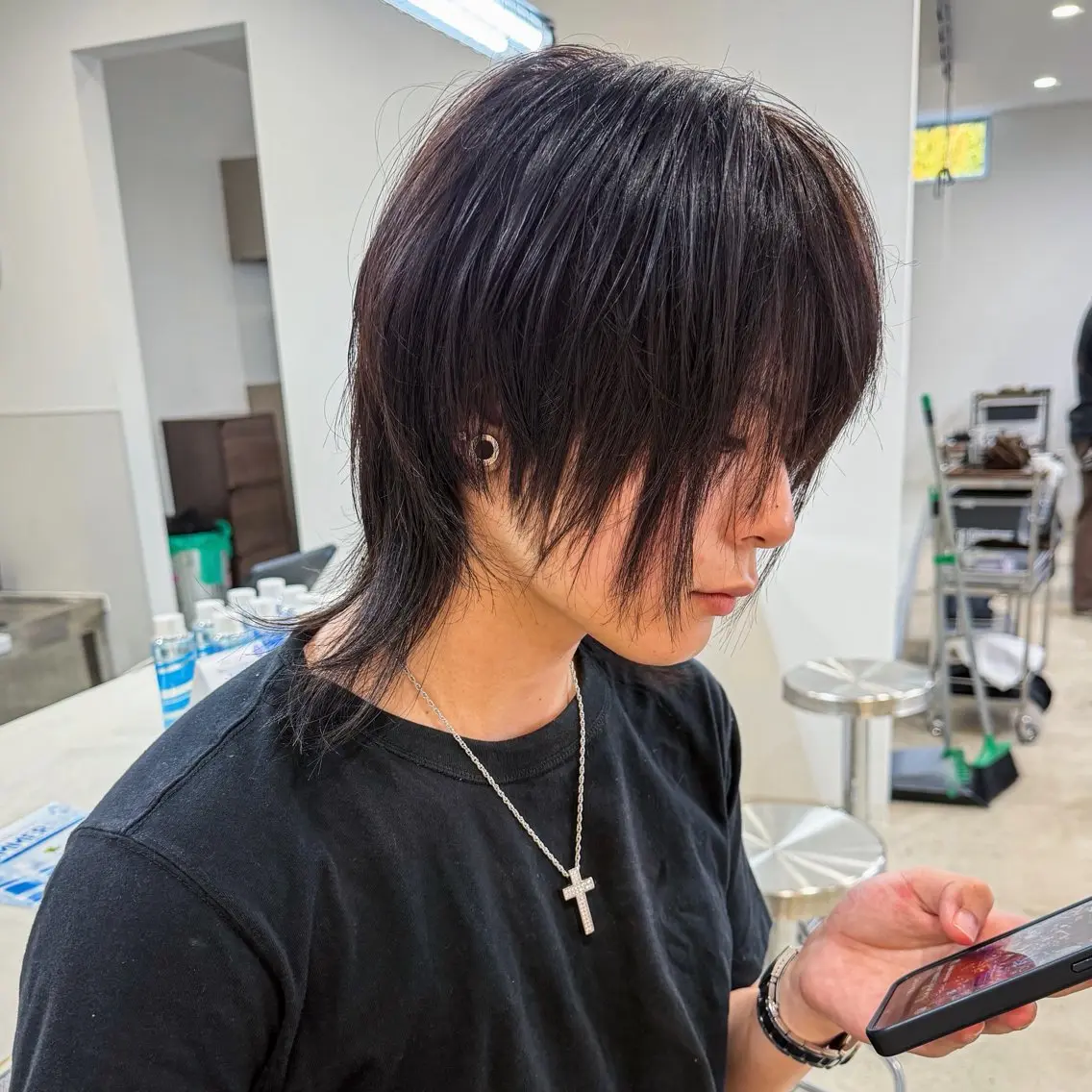 メンズ メンズウルフカット ウルフカット カット 鈴木 七海のヘアスタイル