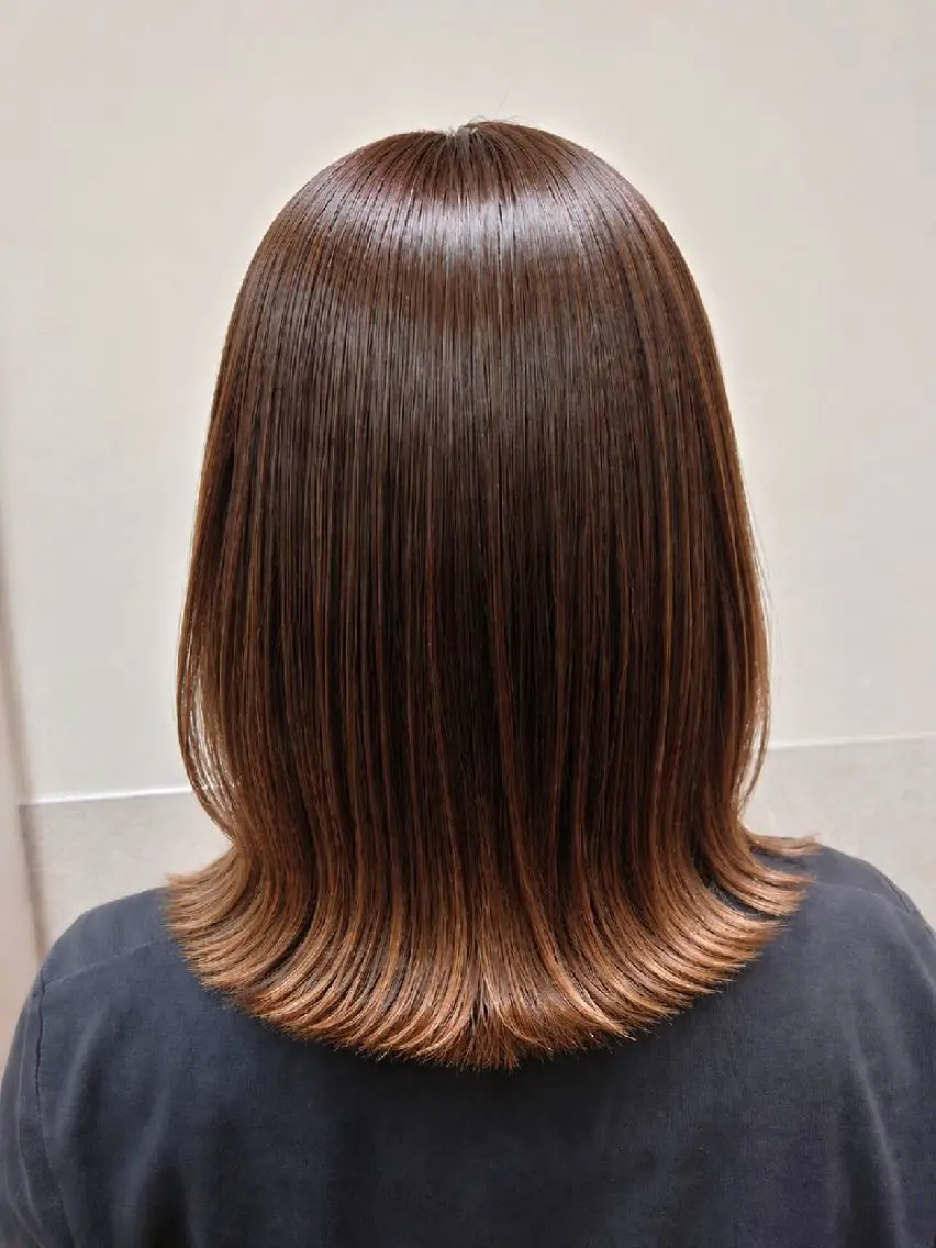 ミディアム 縮毛矯正 縮毛矯正✨艶髪 シノハラ✨髪質改善のヘアスタイル