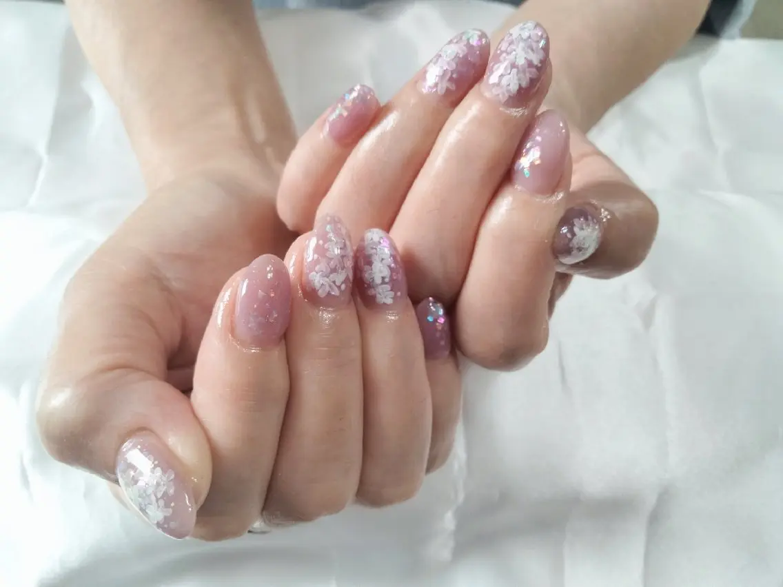 ネイル フラワーネイル ジェルネイル パラジェル ハンドネイル ハンドケア Beaubie nailサロンのネイルデザイン