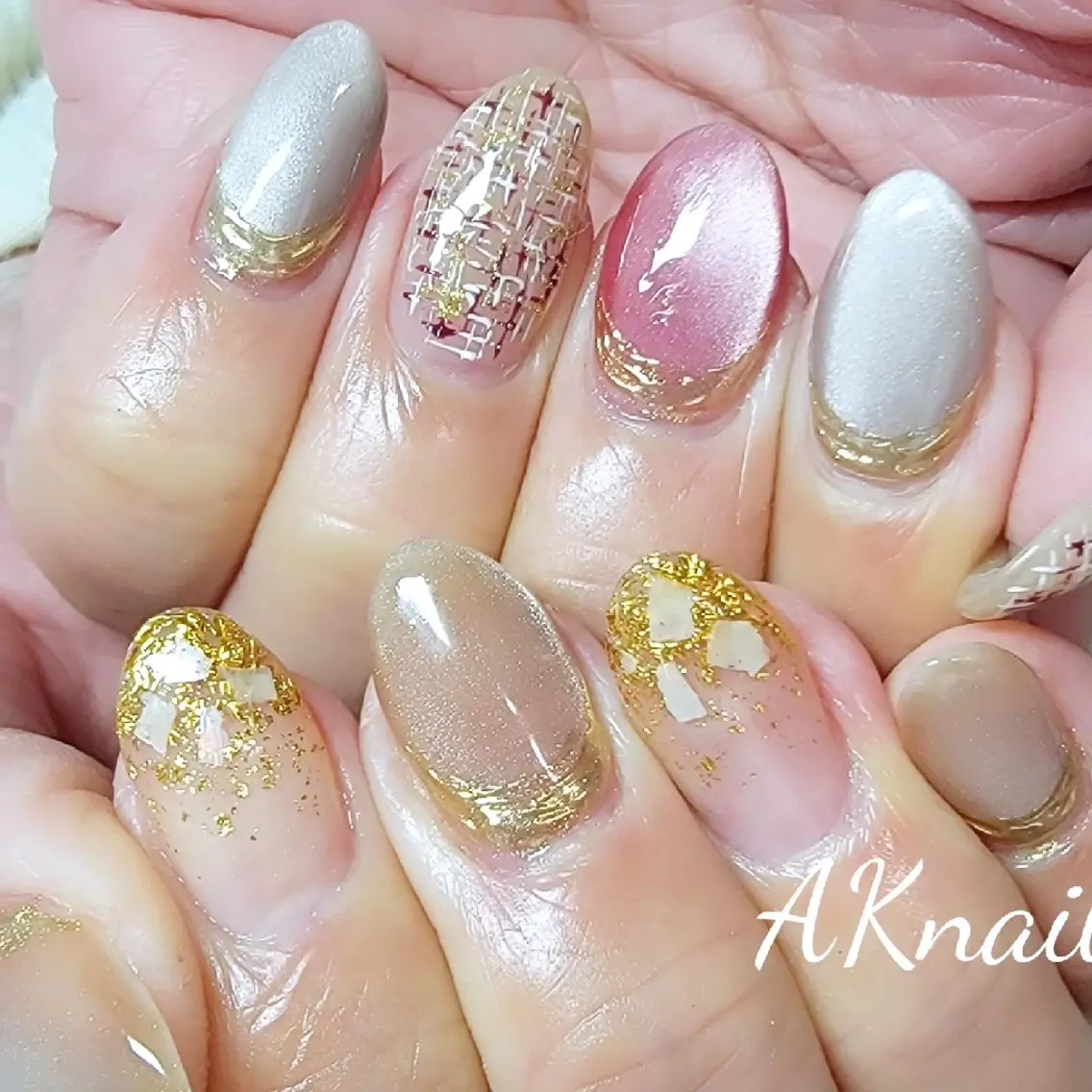 ネイル ボルドー マグネットネイル ネイル&巻き爪サロン AKnailのネイルデザイン