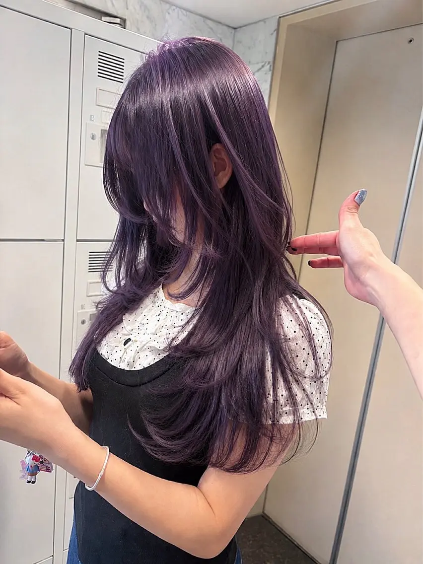 ロング カット ヘアカラー トリートメント ヘッドスパ ヘアセット 盛れる艶カラー× レイヤーカット/咲来のヘアスタイル