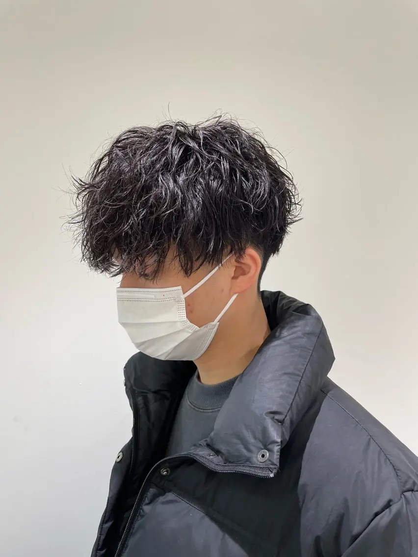 ショート パーマ カット パーマ トリートメント 【シャドウパーマ センターパート】義心のヘアスタイル