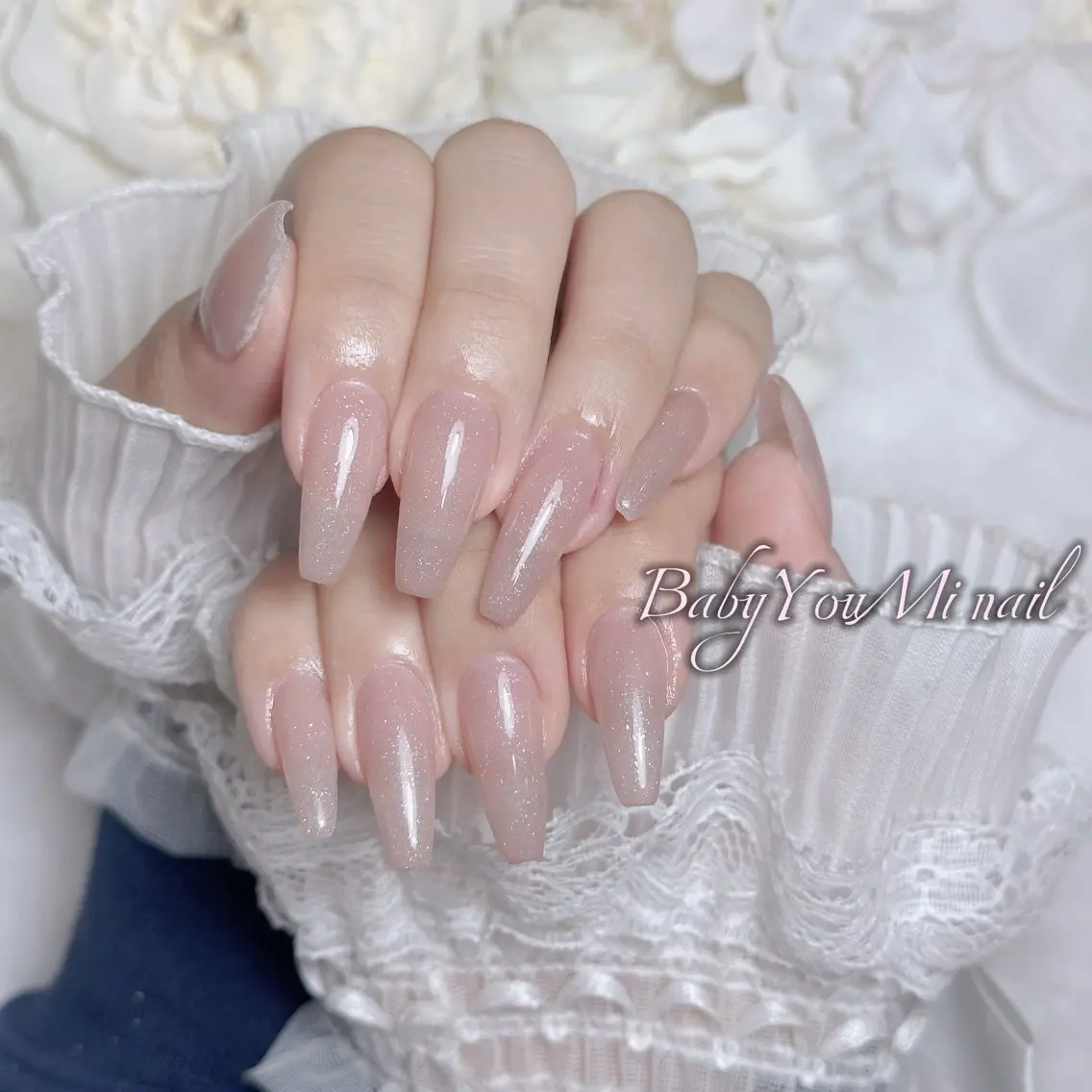 ネイル オーロラネイル チークネイル 成人式 フットネイル フレンチネイル ハンドネイル BabyYouMi nailのネイルデザイン