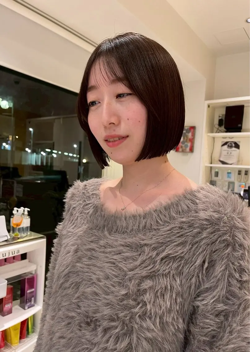 ショート 切りっぱなしボブ ボブ トリートメント BASSA 江古田店 玲のヘアスタイル