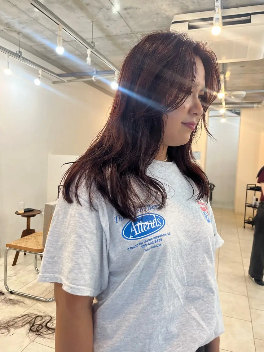 セミロング カラー カット ヘアカラー eri kinjoのヘアスタイル