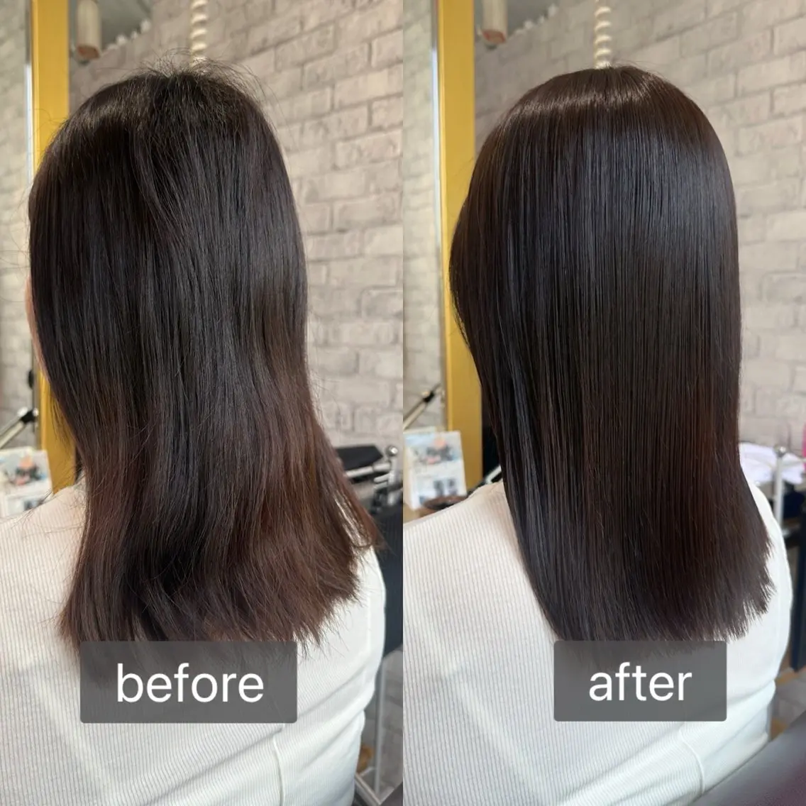 セミロング カラー ブラウンカラー オリーブブラウン カット ヘアカラー Saki💛心斎橋 髪質改善/艶カラーのヘアスタイル