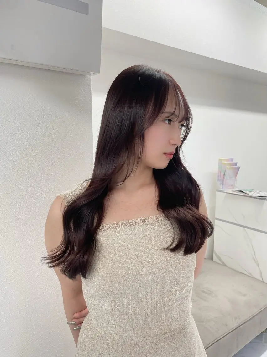 セミロング カット ヘアカラー トリートメント 🔗透明感カラー🔗 エクステ✂️はるちかのヘアスタイル