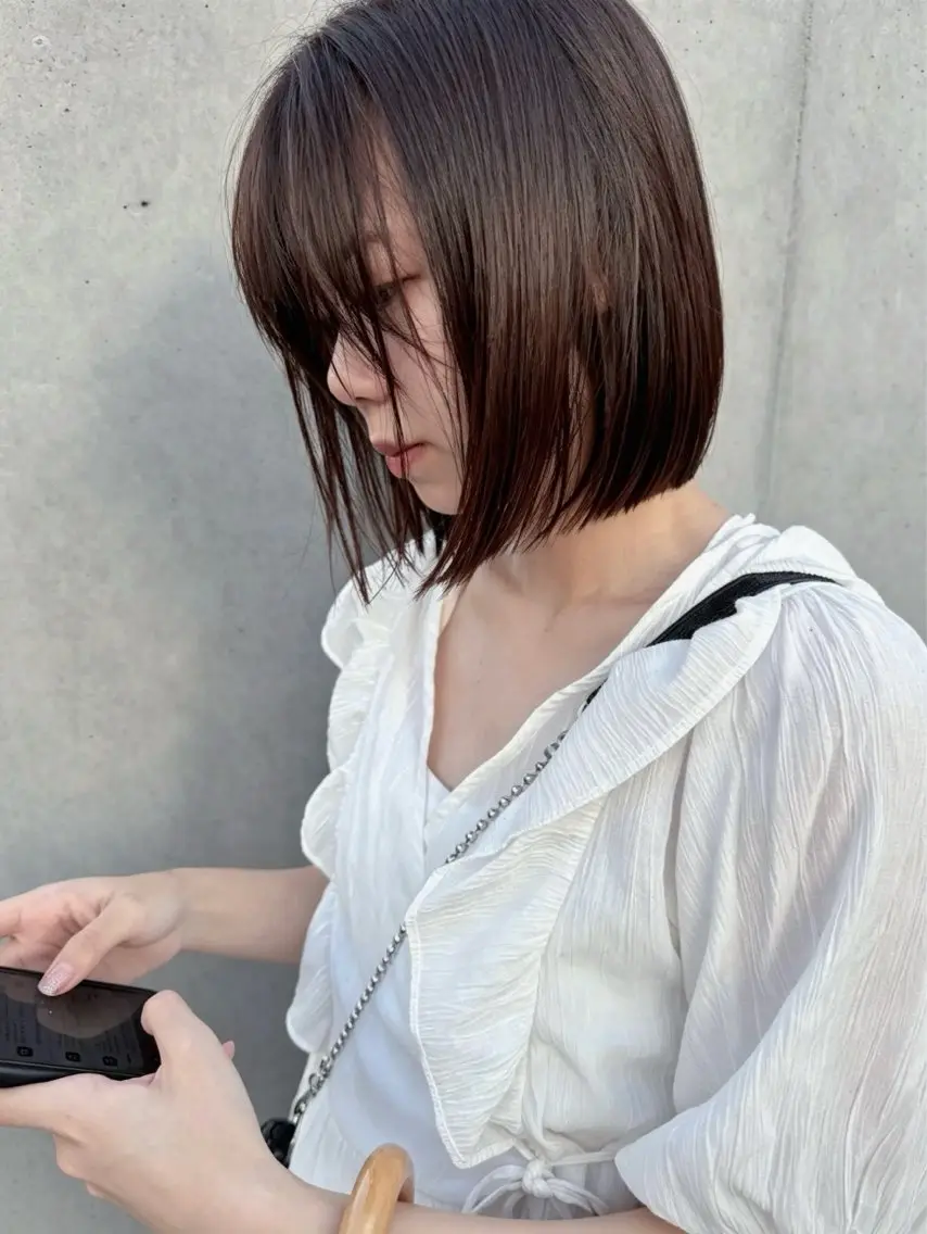 ショート ボブ ヘアカラー トリートメント ミヤザキ ソウマのヘアスタイル
