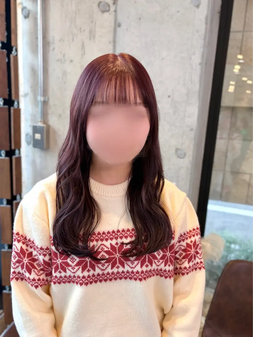 ロング カラー ラベンダーカラー ピンクカラー ピンクラベンダー カット ヘアカラー トリートメント 佐々木 彩乃のヘアスタイル