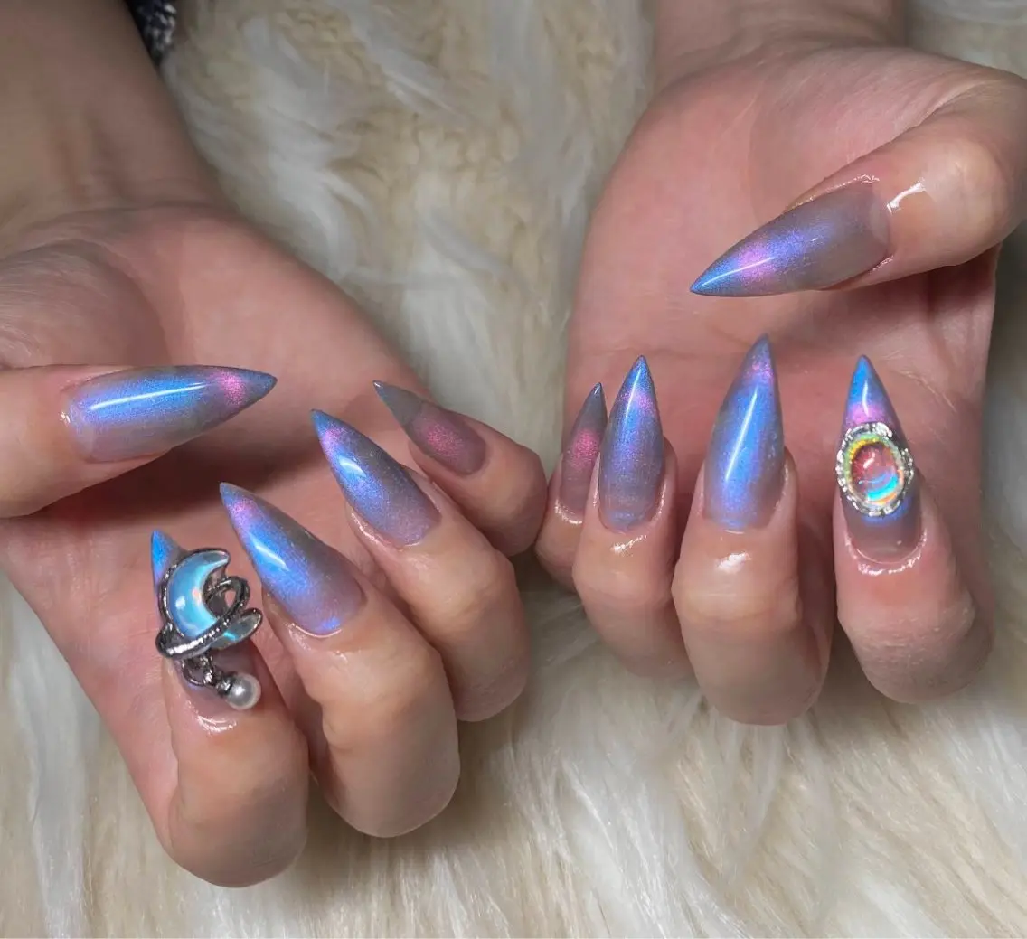 ネイル フラッシュネイル ジェルネイル グラデーション 韓国ネイル マグネットネイル ハンドネイル Nail&eye Belire 新宿のネイルデザイン