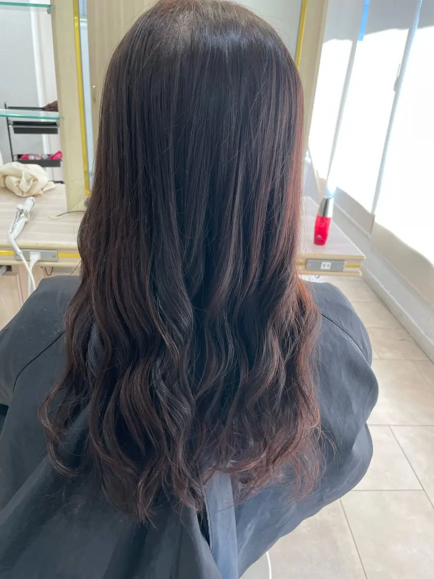 ロング カラー 渡邊花奈 韓国ヘアのヘアスタイル
