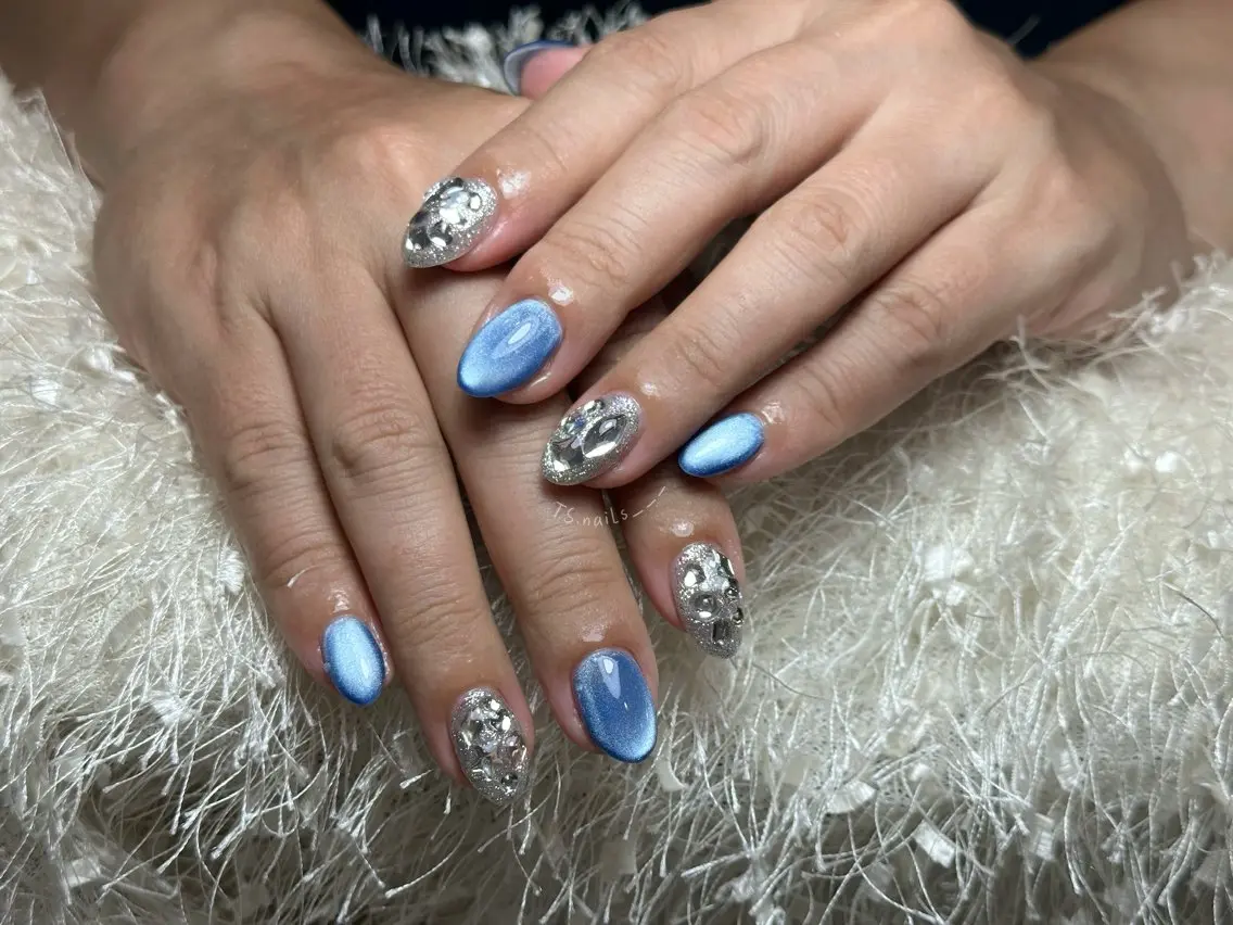 ネイル キラキラネイル マグネットネイル 持ち込み シンプルネイル TS. nails___のネイルデザイン