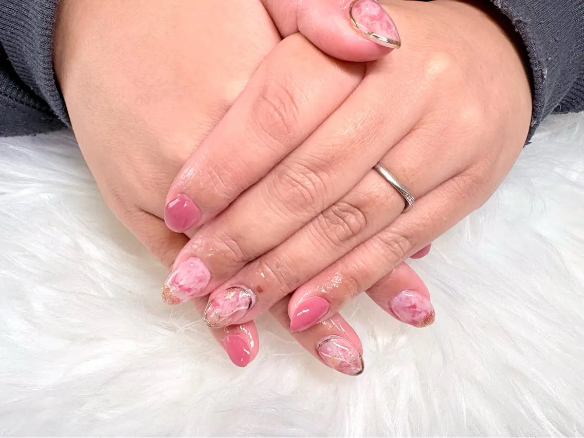 ネイル ピンク ハンドネイル Nailsalon Dahliaのネイルデザイン