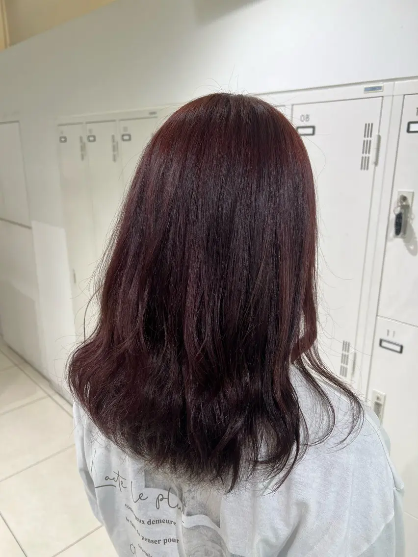 セミロング カラー ラベンダーカラー ラベンダーピンク ピンクカラー ヘアカラー トリートメント 【暖色カラー特化】 中山由梨のヘアスタイル