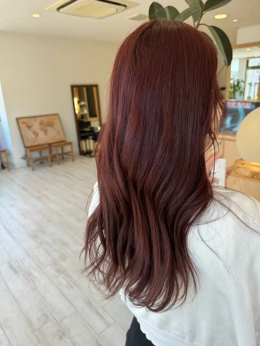 ロング カラー ブラウンカラー ピンクカラー ピンクブラウン 村田 奈月のヘアスタイル